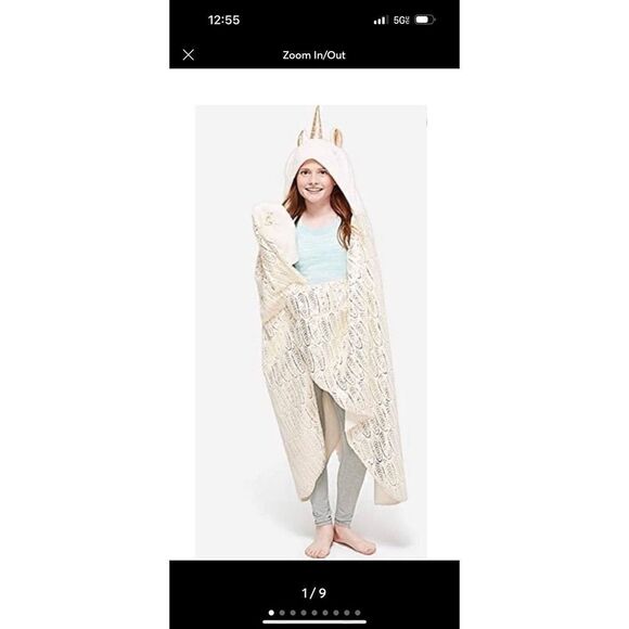 Justice Other - Justice Blanket novelty character unicorn hooded throw blanket/shawl
